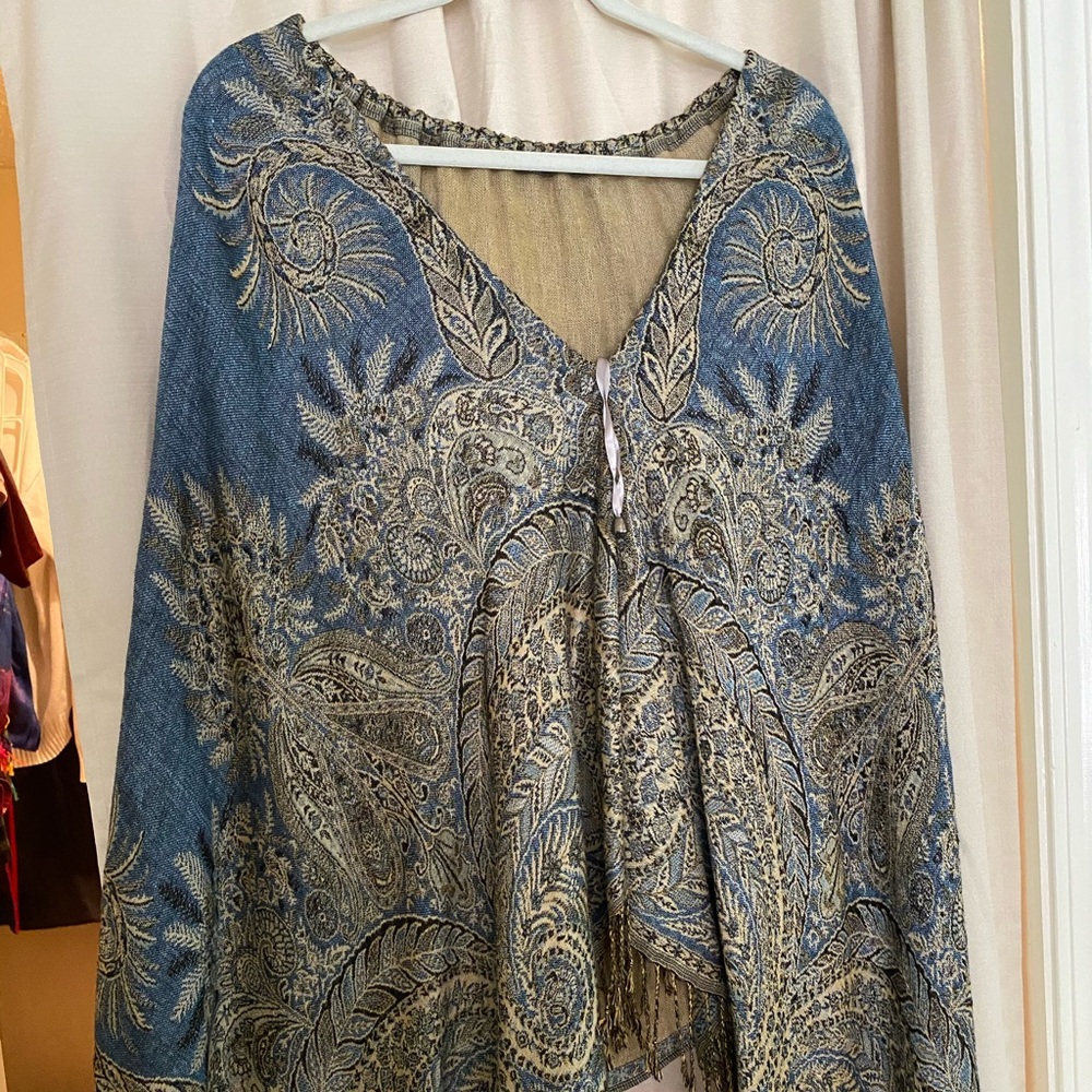 Boho multi style/multi way wear poncho